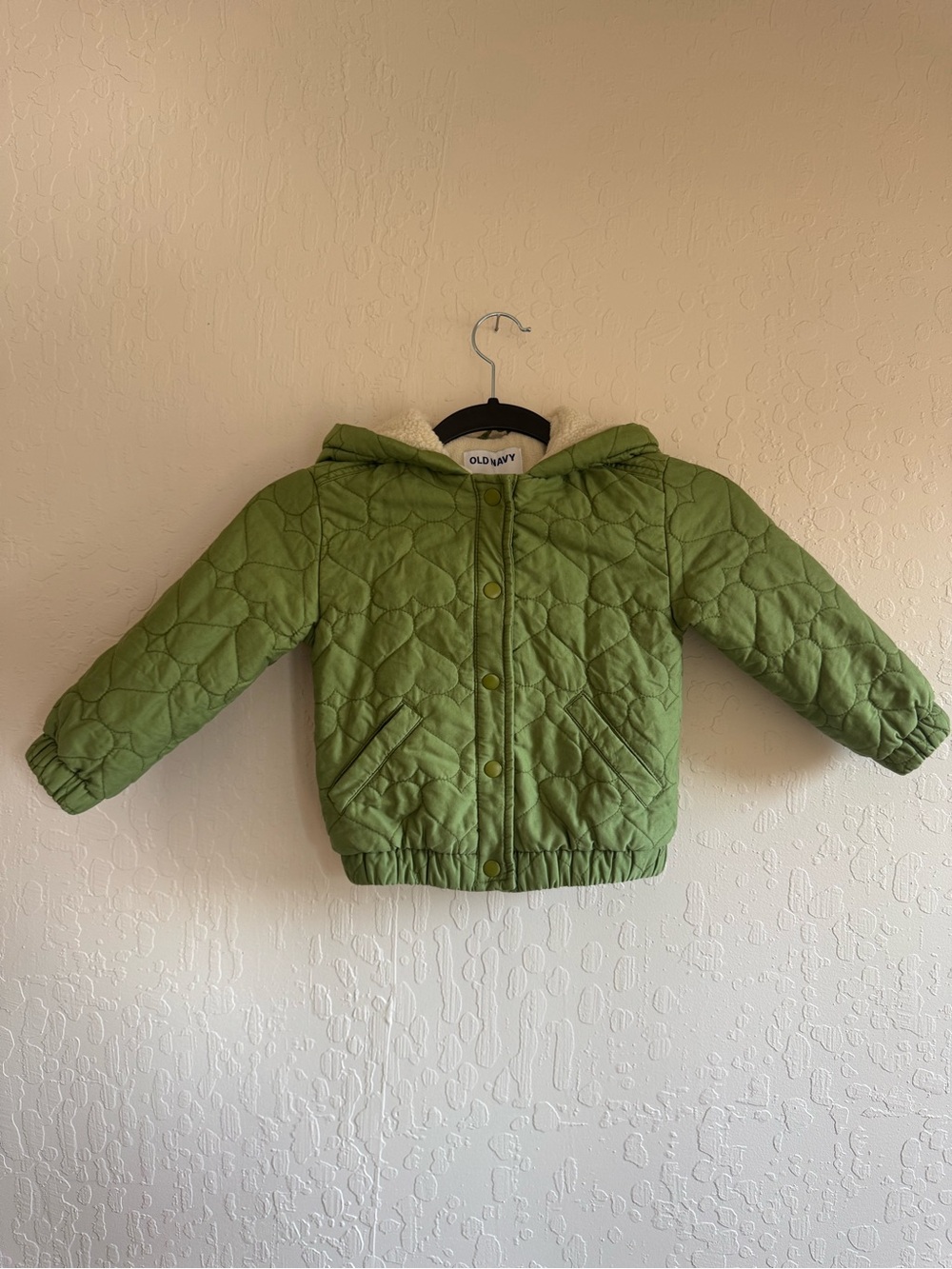 Old Navy Green Quilted Hooded Puffer Jacket for Kids